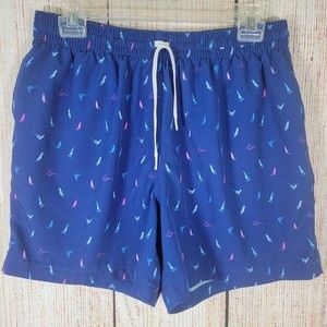 Chubbies Swim Trunks Mens Large Blue Wind Surfers With 5.5" inseam